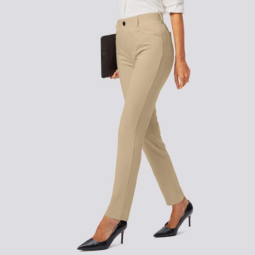 RAMMUS Women's Tan Slim Fit Casual Pants - NWT💐 - Picture 3 of 8